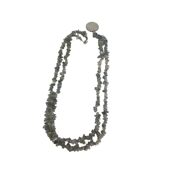 Labradorite Gemstone Chip Bead Necklace 36 Inches - Picture 11 of 11